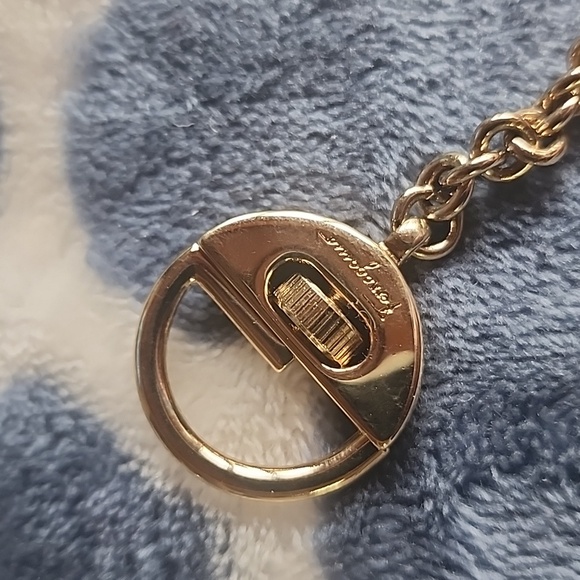 Salvatore Ferragamo Peach Suede Pouch Gold Chain Bag Purse Charm - Picture 3 of 11